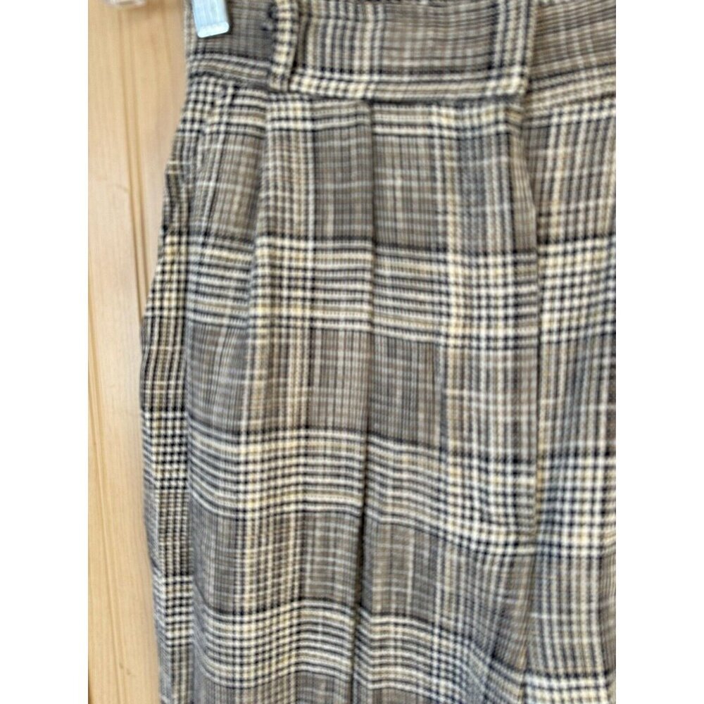 Vintage Evan Picone Pants Womens Size 8 Black & White Plaid High Waist Checkered - Picture 2 of 7